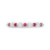 Diamonds Direct Women'S Bands | Alternating Diamond And Ruby Wedding Band White Gold 14K