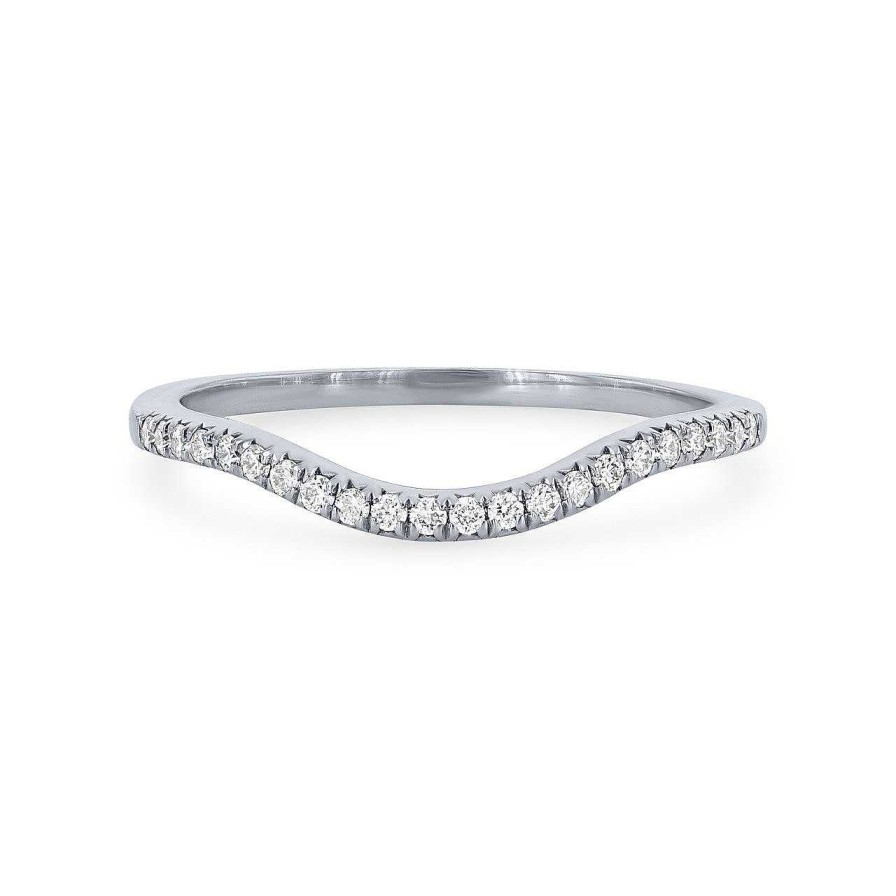 Diamonds Direct Women'S Bands | Contour Diamond Wedding Band By Classique White Gold 14K