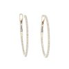 Diamonds Direct Earrings | Thin Diamond Hoop Earrings Yellow Gold 14K