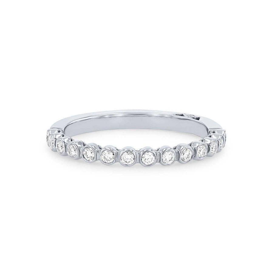 Diamonds Direct Women'S Bands | Tacori Sculpted Crescent Bezel Band White Gold 18K