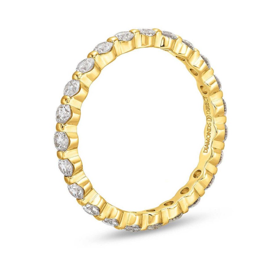 Diamonds Direct Women'S Bands | Single Prong Diamond Eternity Band By Diamonds Direct Designs Yellow Gold 14K