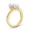 Diamonds Direct Fashion Rings | Pearl And Diamond Bypass Ring