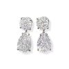 Diamonds Direct Earrings | Pear Shaped And Round Brilliant Diamond Drop Earrings White Gold 18K