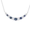 Diamonds Direct Necklaces & Pendants | Sapphire And Diamond Bar Pendant White Gold 14K