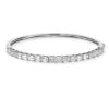 Diamonds Direct Bracelets | Emerald Cut Diamond Halfway Bangle