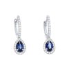 Diamonds Direct Earrings | Sapphire And Diamond Halo Pear Drop Earrings