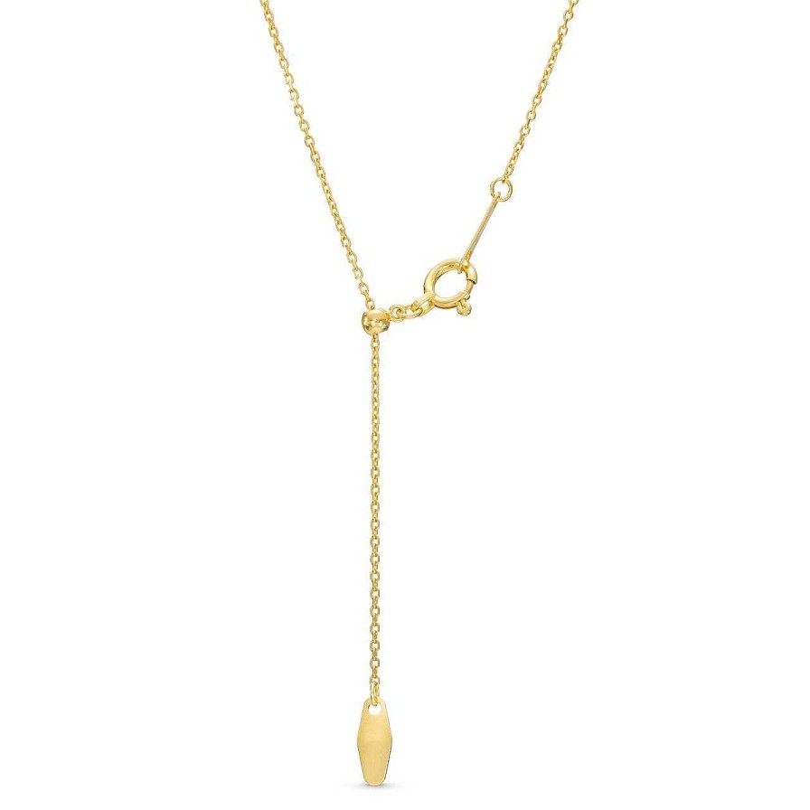 Diamonds Direct Necklaces & Pendants | Pearl Station Adjustable Necklace Yellow Gold 18K