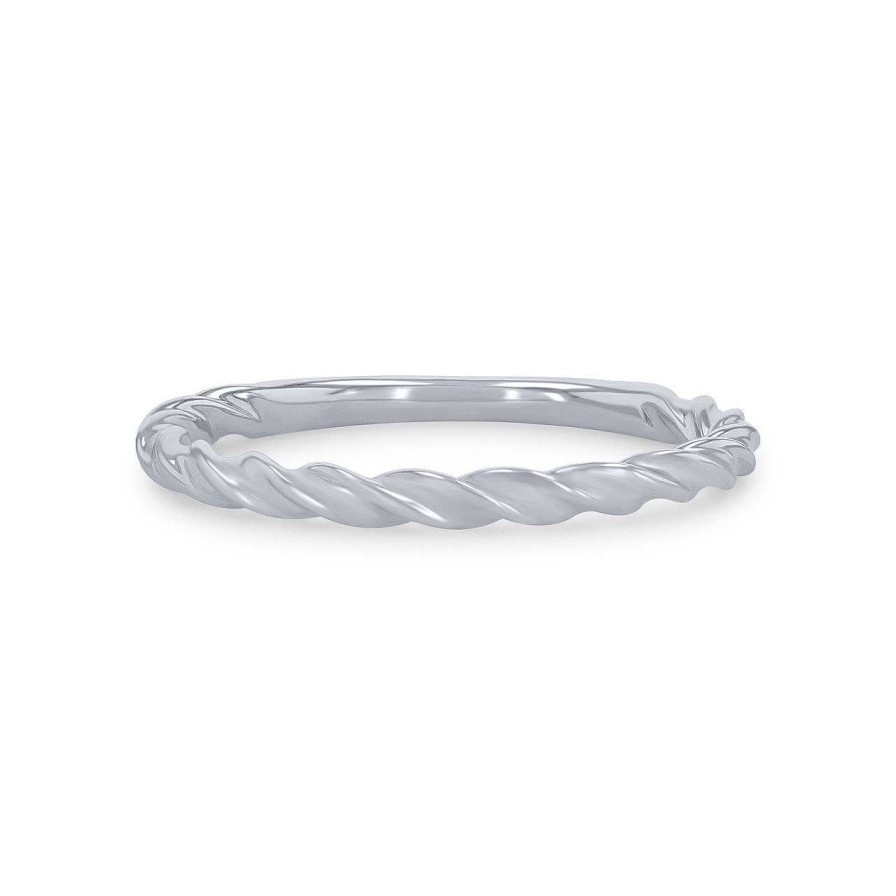 Diamonds Direct Women'S Bands | Petite Rope Wedding Band By Artcarved White Gold 14K