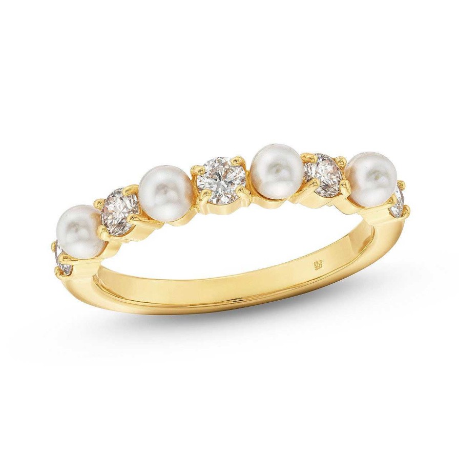 Diamonds Direct Fashion Rings | Alternating Pearl & Diamond Ring