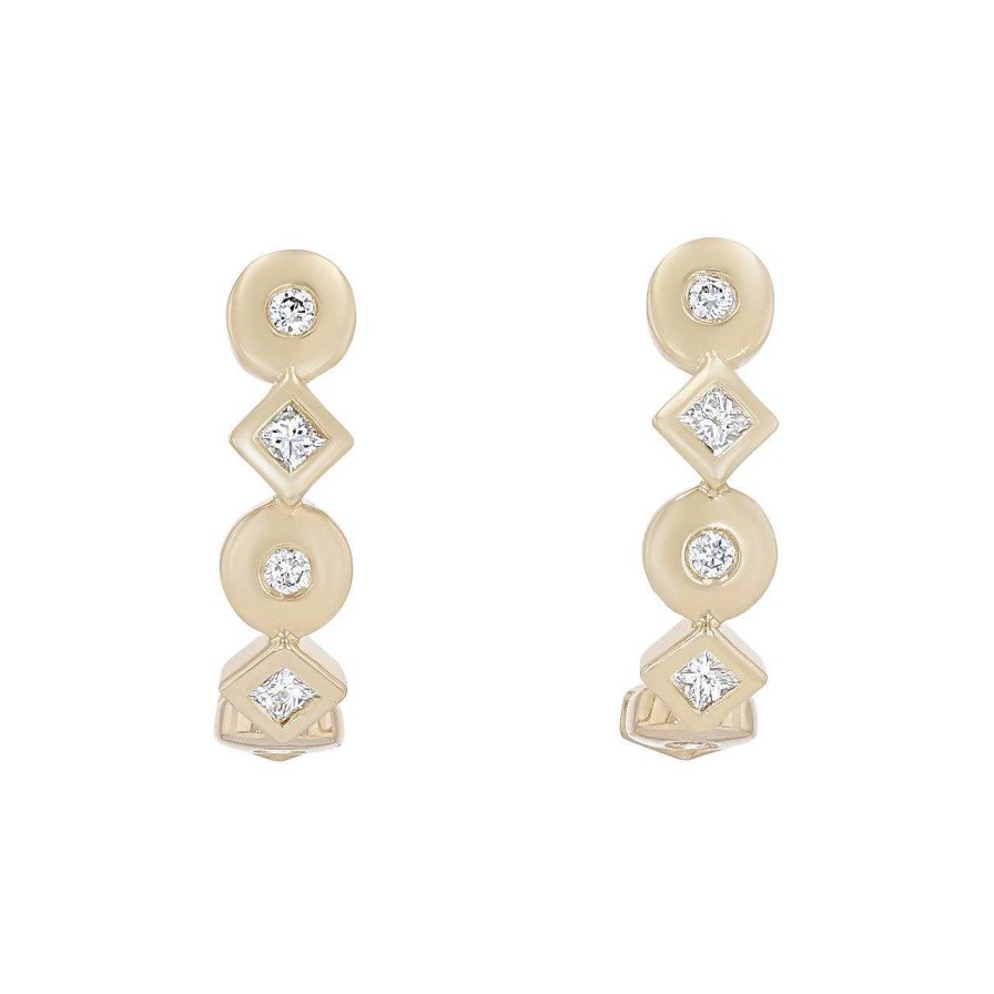 Diamonds Direct Earrings | Michael M. Mixed Shape Bezel Huggies