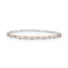 Diamonds Direct Bracelets | Two-Tone Double Row Diamond Bangle Rose Gold/White Gold 14K