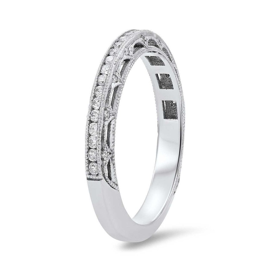 Diamonds Direct Women'S Bands | Tacori Reverse Crescent Wedding Band White Gold 18K