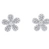 Diamonds Direct Earrings | Floral Diamond Stud Earrings Rose Gold 14K