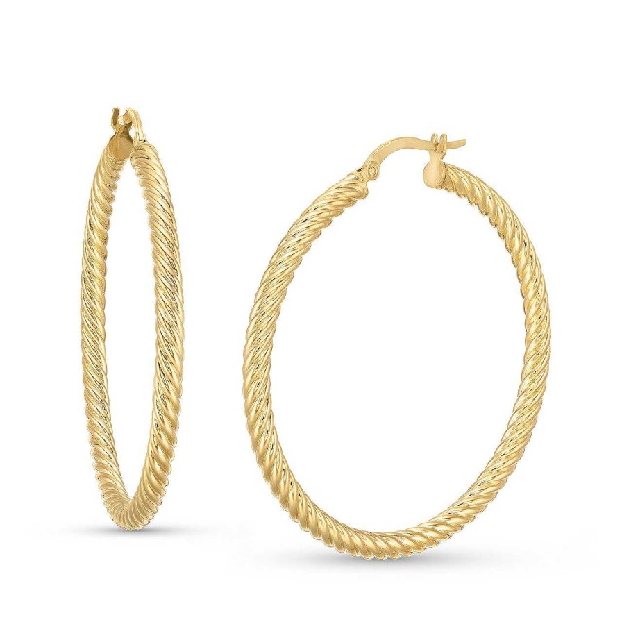 Diamonds Direct Earrings | Rope Twist Hoop Earrings