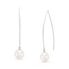 Diamonds Direct Earrings | Freshwater Pearl Wire Drop Earrings White Gold 14K