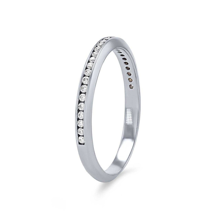 Diamonds Direct Women'S Bands | Petite Channel Diamond Wedding Band By Classique White Gold 14K