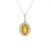 Diamonds Direct Necklaces & Pendants | Citrine And Diamond Halo Pendant White Gold 14K