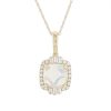 Diamonds Direct Necklaces & Pendants | Opal And Diamond Vintage Halo Pendant Yellow Gold 14K