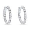 Diamonds Direct Earrings | Oval Illusion Diamond Hoop Earrings