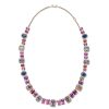 Diamonds Direct Necklaces | Multicolor Fancy Shape Sapphire And Round Diamond Necklace