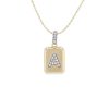 Diamonds Direct Necklaces & Pendants | Diamond Initial "A" Block Pendant Yellow Gold 14K