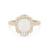 Diamonds Direct Fashion Rings | Opal And Diamond Vintage Halo Ring Yellow Gold 14K