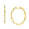 Diamonds Direct Earrings | Alternating Baguette 1.25 Inch Hoop Earrings