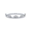 Diamonds Direct Women'S Bands | Diamond Tiara Milgrain Wedding Band By Classique White Gold 14K