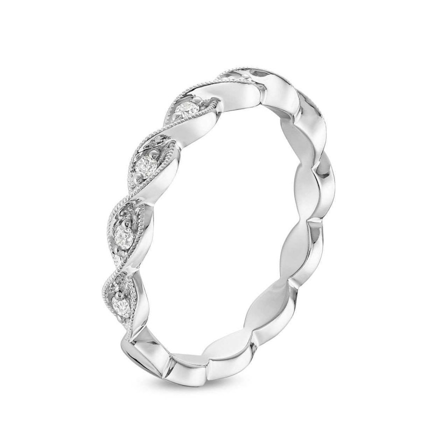 Diamonds Direct Women'S Bands | Milgrain Twist Wedding Band By Diamonds Direct Designs White Gold 14K