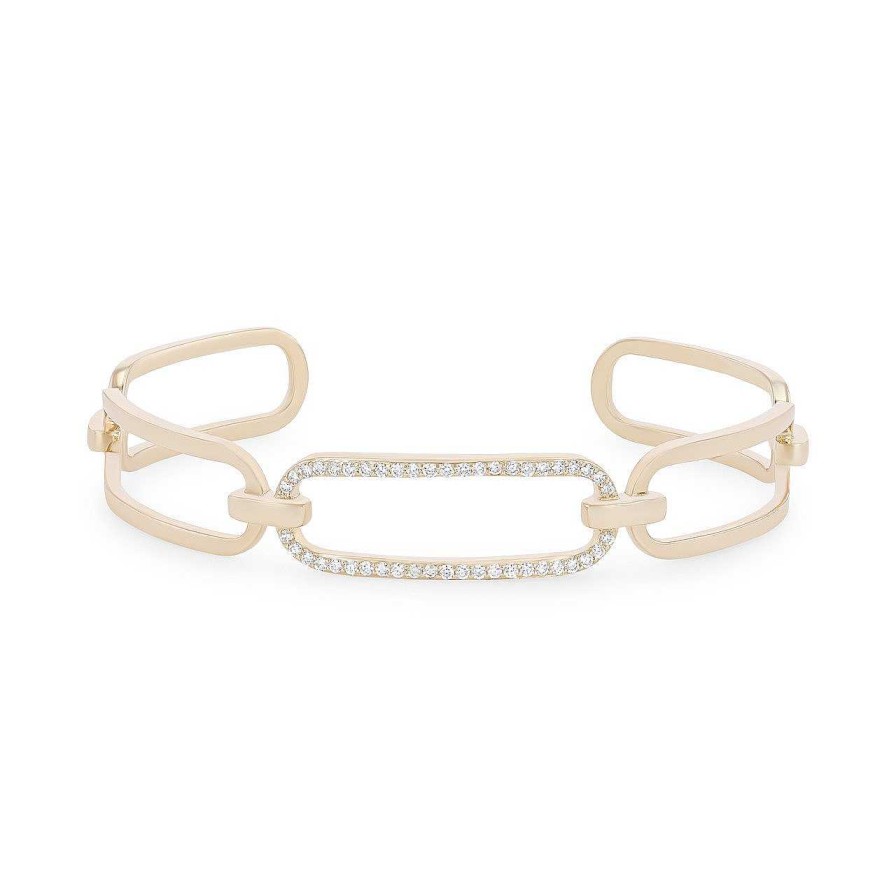 Diamonds Direct Bracelets | Michael M. Endless Link Cuff Bangle Yellow Gold 14K