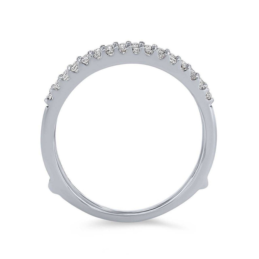 Diamonds Direct Women'S Bands | Diamond Ring Guard By True Romance White Gold 14K