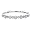 Diamonds Direct Bracelets | Diamond Halo Bangle White Gold 14K