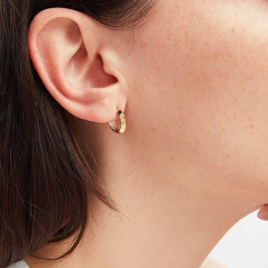 Diamonds Direct Earrings | Knife Edge Polished Huggie Earrings