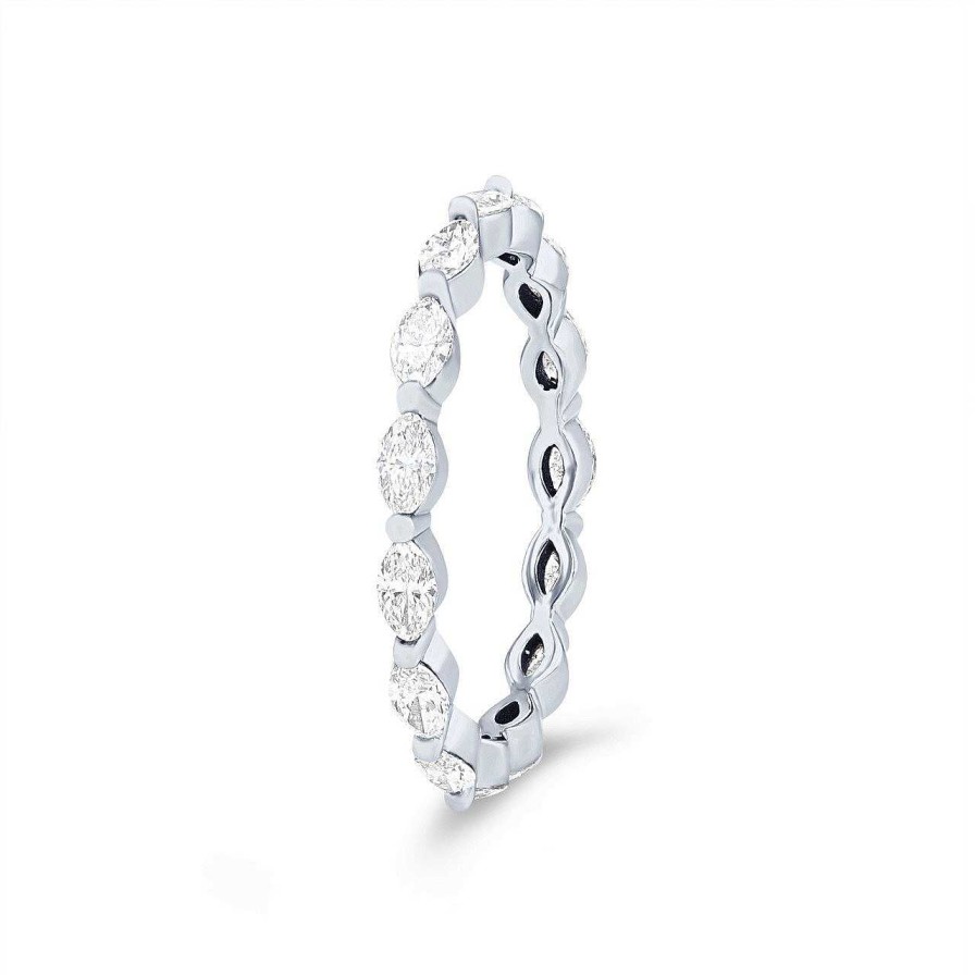 Diamonds Direct Women'S Bands | Marquise Diamond Eternity Band By C. Gonshor Rose Gold 14K