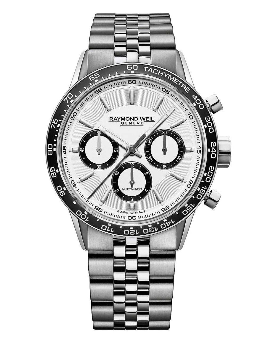 Diamonds Direct Men'S Watches | Raymond Weil Stainless Steel Freelancer Auto Chronograph 43.5Mm