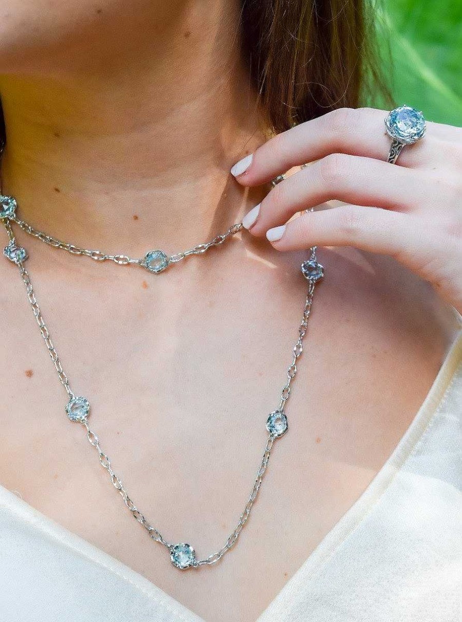 Diamonds Direct Necklaces & Pendants | Tacori Crescent Crown Sky Blue Topaz Necklace