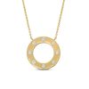 Diamonds Direct Necklaces & Pendants | Diamond Inlay Circle Pendant Yellow Gold 14K