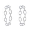 Diamonds Direct Earrings | Diamond Chain Link Hoop Earrings