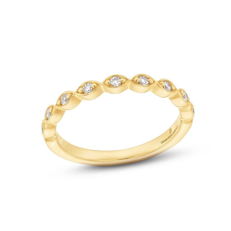 Diamonds Direct Women'S Bands | Marquise Frame Wedding Band By Diamonds Direct Designs Yellow Gold 14K