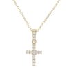 Diamonds Direct Necklaces & Pendants | Petite Diamond Cross Necklace White Gold 14K