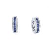 Diamonds Direct Earrings | Three-Row Diamond And Sapphire Hoops