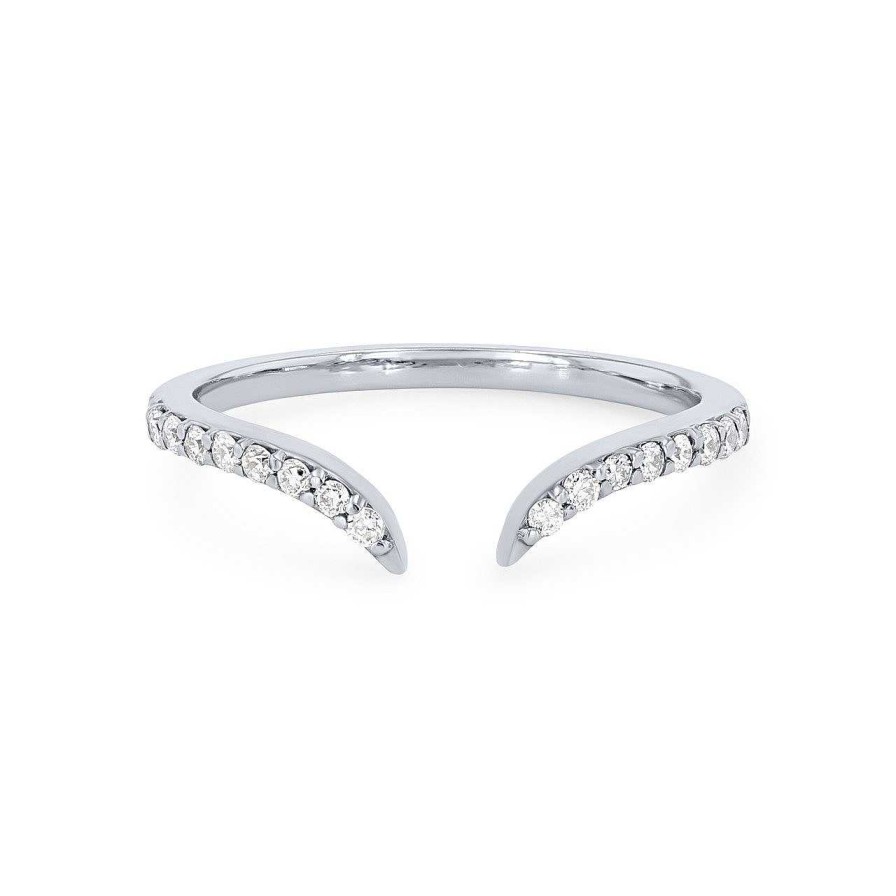 Diamonds Direct Women'S Bands | Open Contour Diamond Wedding Band By True Romance White Gold 14K