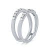 Diamonds Direct Women'S Bands | Alternating Round And Baguette Diamond Ring Guard By True Romance White Gold 14K