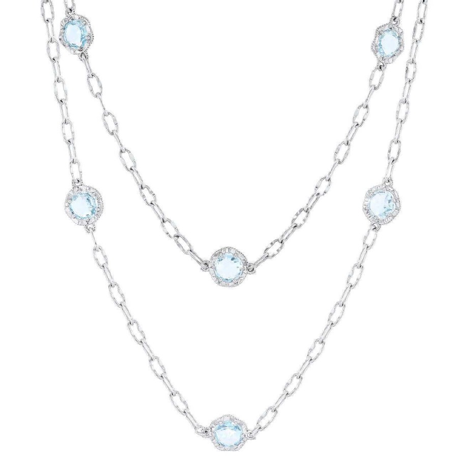 Diamonds Direct Necklaces & Pendants | Tacori Crescent Crown Sky Blue Topaz Necklace