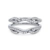 Diamonds Direct Women'S Bands | Twist Diamond Ring Guard By True Romance White Gold 14K