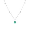 Diamonds Direct Necklaces & Pendants | Emerald And Diamond Station Necklace White Gold 14K