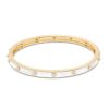 Diamonds Direct Bracelets | Michael M. Chroma White Enamel Bezel Bangle Yellow Gold 14K