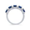 Diamonds Direct Fashion Rings | Oval Sapphire And Diamond Halo Band White Gold 14K