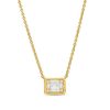 Diamonds Direct Necklaces & Pendants | Petite Bezel Diamond Mosaic Pendant Yellow Gold 14K