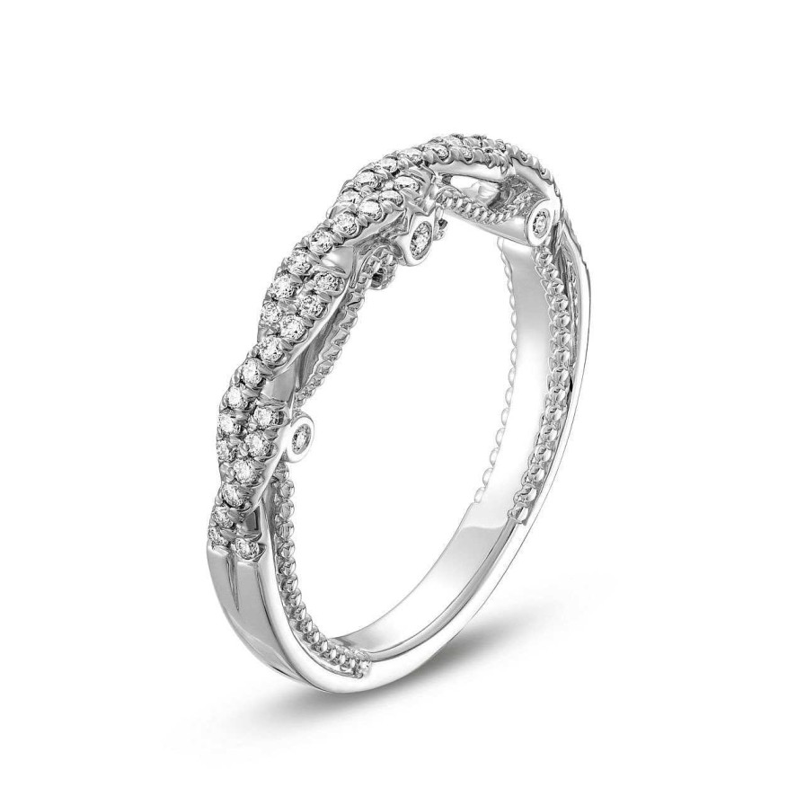 Diamonds Direct Women'S Bands | Verragio Insignia Twist Wedding Band White Gold 14K